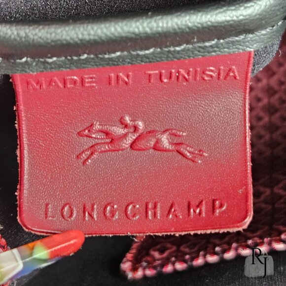 #21 Longchamp Le Pliage Dandy Backpack Geometric Print – Red/Fig - Picture 14 of 15